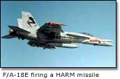 F/A-18E firing a HARM missile